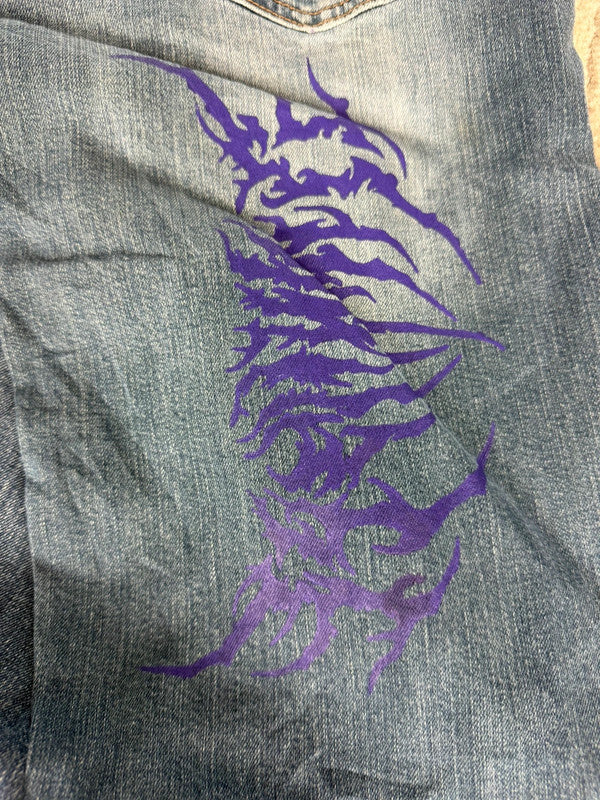 Pantalon baggy jean large skater Japanese balloon streetwear JNCO y2k vintage hip-hop 40US n•138