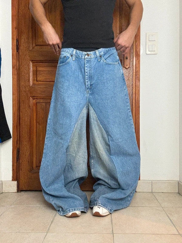 Pantalon baggy jean large skater Japanese balloon streetwear JNCO y2k vintage hip-hop 36US n•139