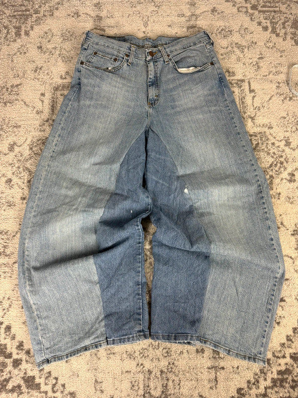 Pantalon baggy jean large skater Japanese balloon streetwear JNCO y2k vintage hip-hop 32US n•140