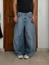 Pantalon baggy jean large skater Japanese balloon streetwear JNCO y2k vintage hip-hop 32US n•140