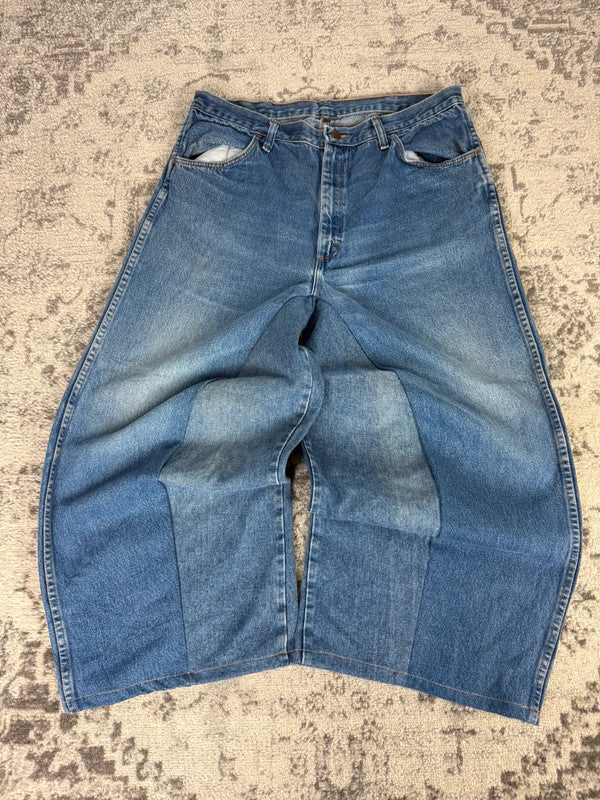 Pantalon baggy jean large skater Japanese balloon streetwear JNCO y2k vintage hip-hop L n•141