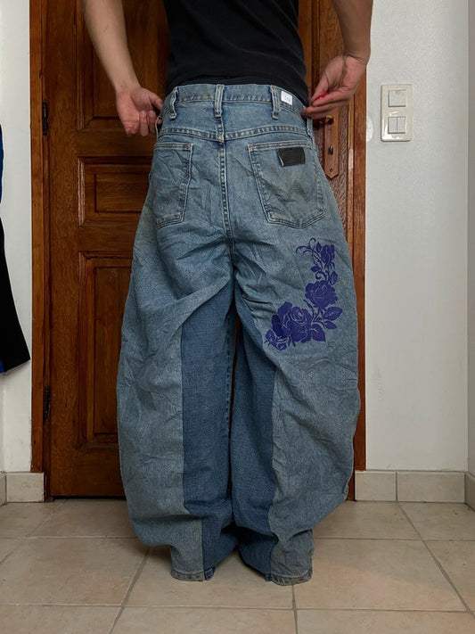 Pantalon baggy jean large skater Japanese balloon streetwear JNCO y2k vintage hip-hop 34US n•143