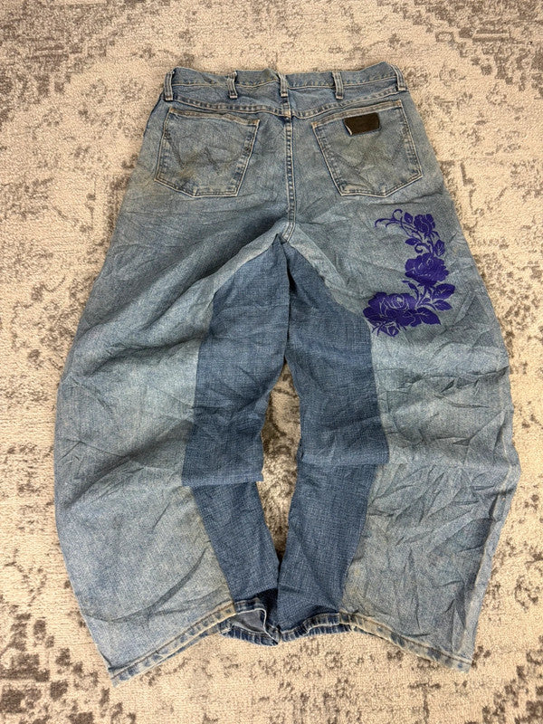 Pantalon baggy jean large skater Japanese balloon streetwear JNCO y2k vintage hip-hop 34US n•143