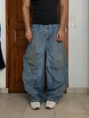 Pantalon baggy jean large skater Japanese balloon streetwear JNCO y2k vintage hip-hop 34US n•143