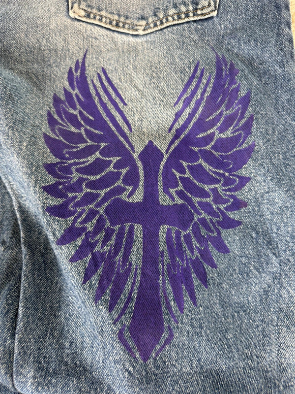 Pantalon baggy jean large skater Japanese balloon streetwear JNCO y2k vintage hip-hop 35US n•144