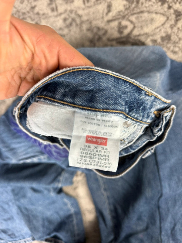 Pantalon baggy jean large skater Japanese balloon streetwear JNCO y2k vintage hip-hop 35US n•144