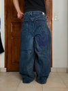 Pantalon baggy jean large skater Japanese balloon streetwear JNCO y2k vintage hip-hop M n•145
