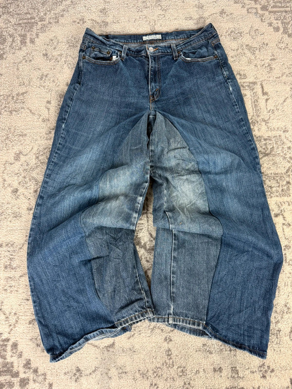 Pantalon baggy jean large skater Japanese balloon streetwear JNCO y2k vintage hip-hop M n•145