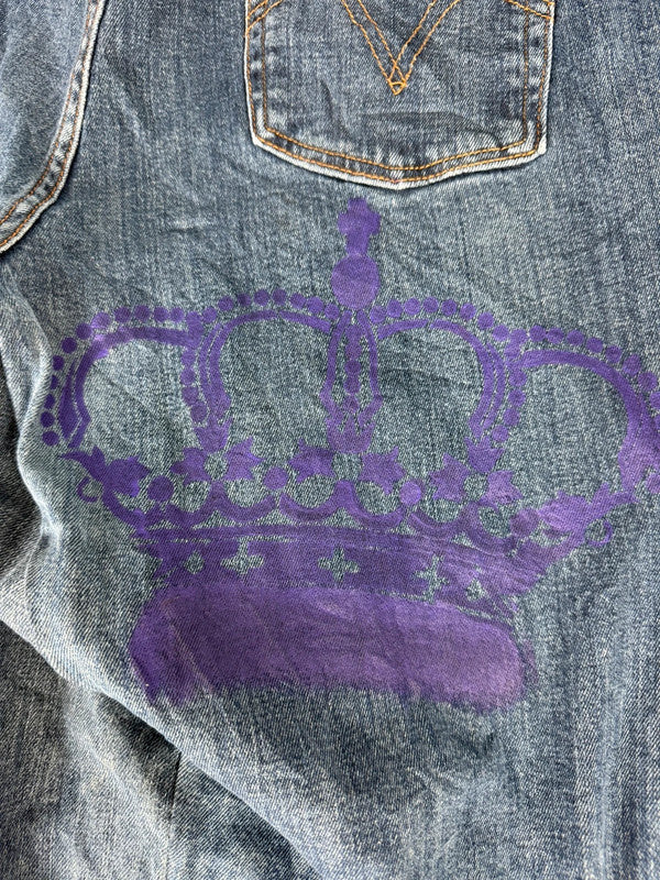 Pantalon baggy jean large skater Japanese balloon streetwear JNCO y2k vintage hip-hop M n•145