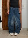 Pantalon baggy jean large skater Japanese balloon streetwear JNCO y2k vintage hip-hop M n•145