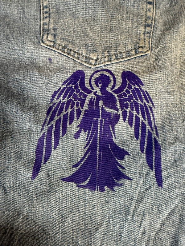 Pantalon baggy jean large skater Japanese balloon streetwear JNCO y2k vintage hip-hop 34US n•235