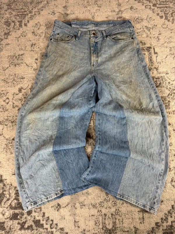 Pantalon baggy jean large skater Japanese balloon streetwear JNCO y2k vintage hip-hop 34US n•235