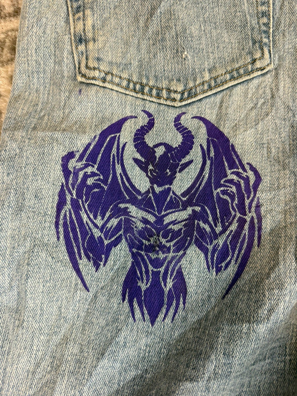 Pantalon baggy jean large skater Japanese balloon streetwear JNCO y2k vintage hip-hop 34US n•235