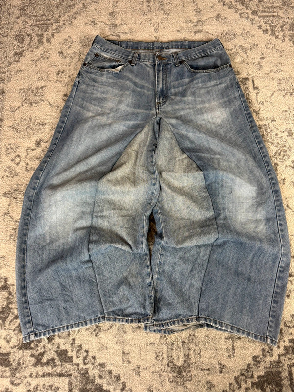 Pantalon baggy jean large skater Japanese balloon streetwear JNCO y2k vintage hip-hop L n•236