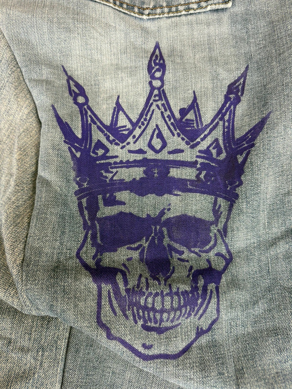 Pantalon baggy jean large skater Japanese balloon streetwear JNCO y2k vintage hip-hop L n•236