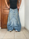 Pantalon baggy jean large skater Japanese balloon streetwear JNCO y2k vintage hip-hop 38US n•237