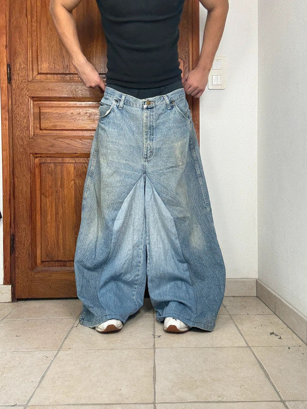 Pantalon baggy jean large skater Japanese balloon streetwear JNCO y2k vintage hip-hop 38US n•237
