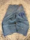 Pantalon baggy jean large skater Japanese balloon streetwear JNCO y2k vintage hip-hop 34US n•238