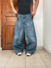 Pantalon baggy jean large skater Japanese balloon streetwear JNCO y2k vintage hip-hop XL n•239