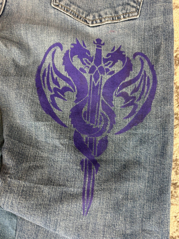 Pantalon baggy jean large skater Japanese balloon streetwear JNCO y2k vintage hip-hop XL n•239