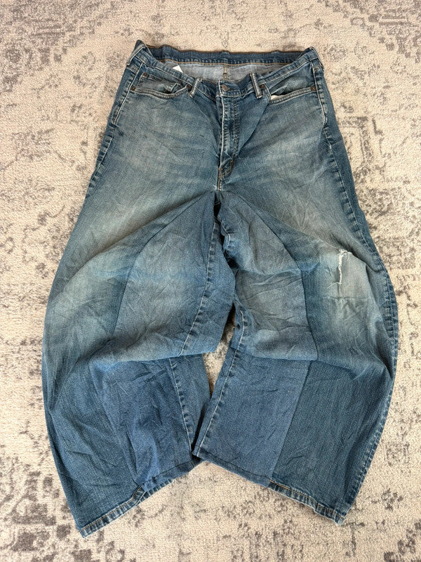 Pantalon baggy jean large skater Japanese balloon streetwear JNCO y2k vintage hip-hop 36US n•240