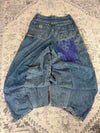 Pantalon baggy jean large skater Japanese balloon streetwear JNCO y2k vintage hip-hop 32US n•241