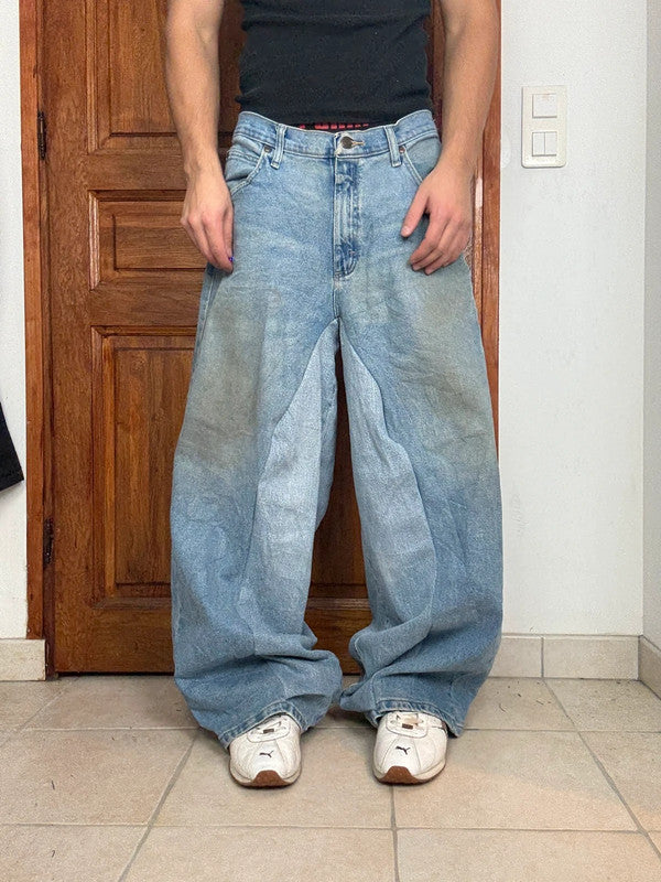 Pantalon baggy jean large skater Japanese balloon streetwear JNCO y2k vintage hip-hop 34US n•68