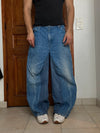 Pantalon baggy jean large skater Japanese balloon streetwear JNCO y2k vintage hip-hop 32US n•151