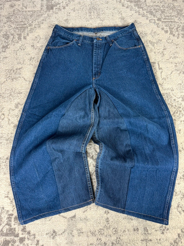 Pantalon baggy jean large skater Japanese balloon streetwear JNCO y2k vintage hip-hop L n•152