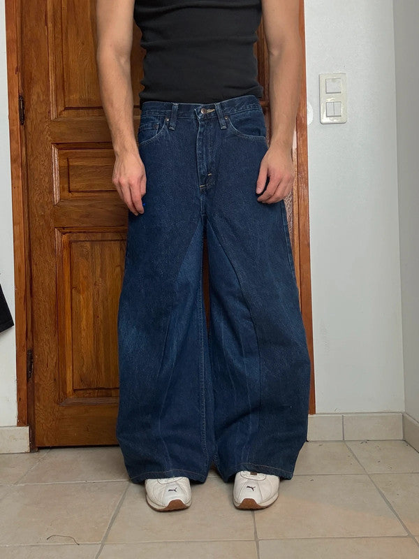 Pantalon baggy jean large skater Japanese balloon streetwear JNCO y2k vintage hip-hop 30US n•154