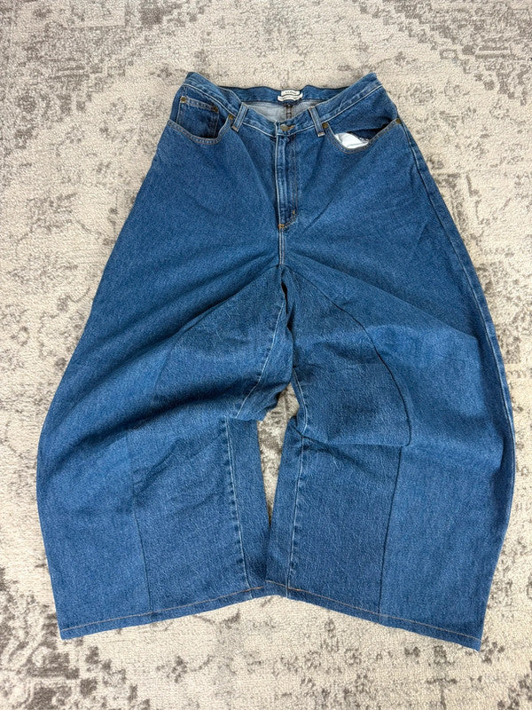 Pantalon baggy jean large skater Japanese balloon streetwear JNCO y2k vintage hip-hop M n•156