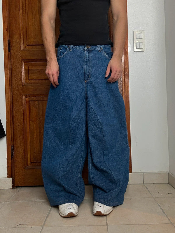 Pantalon baggy jean large skater Japanese balloon streetwear JNCO y2k vintage hip-hop M n•156