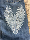Pantalon baggy jean large skater Japanese balloon streetwear JNCO y2k vintage hip-hop 32US n•158