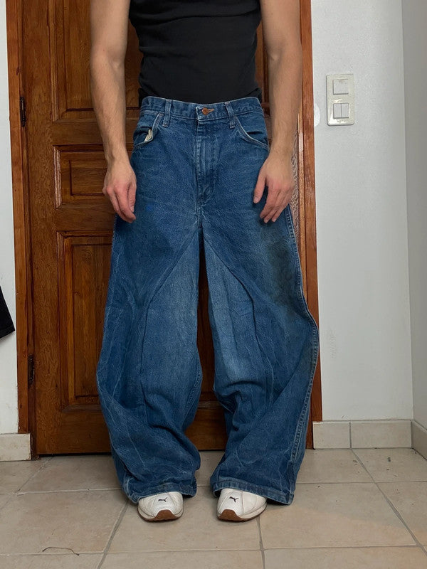 Pantalon baggy jean large skater Japanese balloon streetwear JNCO y2k vintage hip-hop L n•159