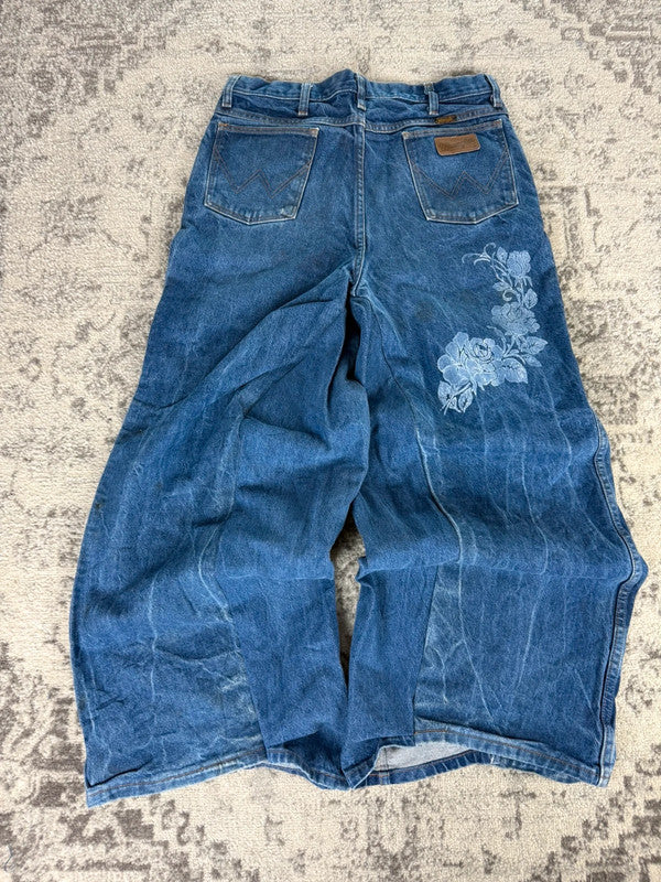 Pantalon baggy jean large skater Japanese balloon streetwear JNCO y2k vintage hip-hop L n•159