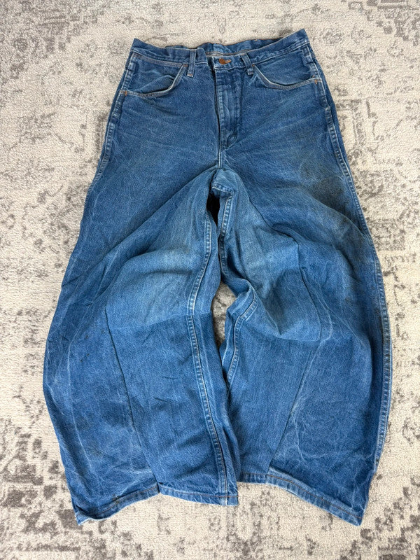 Pantalon baggy jean large skater Japanese balloon streetwear JNCO y2k vintage hip-hop L n•159
