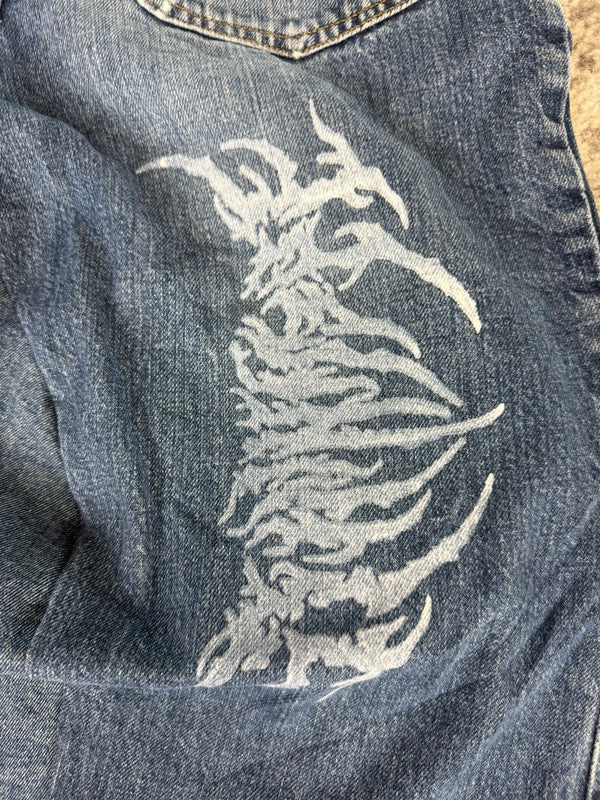 Pantalon baggy jean large Japanese balloon streetwear JNCO y2k vintage hip-hop taille 30US n•161