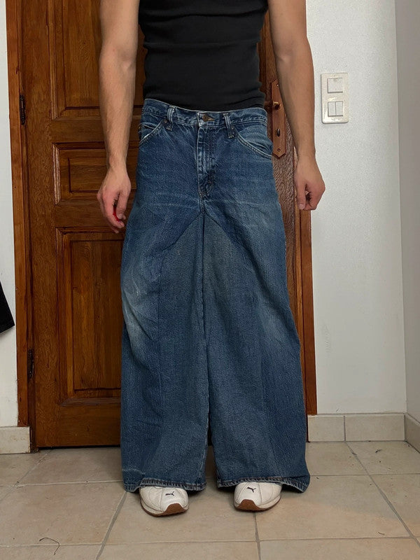Pantalon baggy jean large Japanese balloon streetwear JNCO y2k vintage hip-hop taille 30US n•161