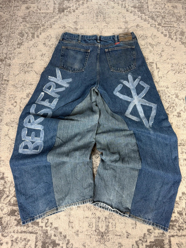 Pantalon baggy jean large Japanese balloon streetwear JNCO y2k vintage hip-hop taille 36US n•162