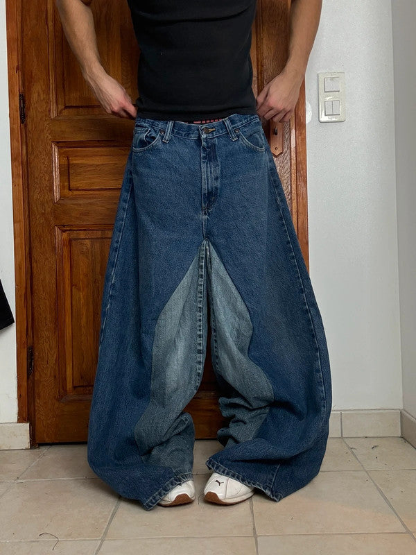 Pantalon baggy jean large Japanese balloon streetwear JNCO y2k vintage hip-hop taille 36US n•162