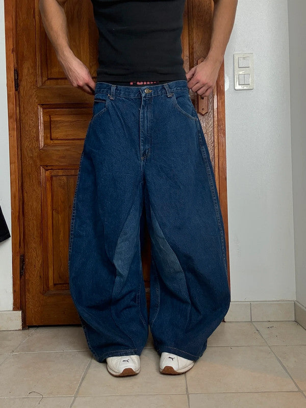 Pantalon baggy jean large Japanese balloon streetwear JNCO y2k vintage hip-hop taille M n•163