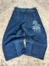 Pantalon baggy jean large Japanese balloon streetwear JNCO y2k vintage hip-hop taille M n•163