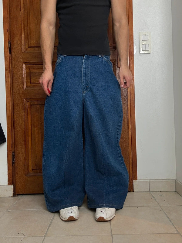 Pantalon baggy jean large Japanese balloon streetwear JNCO y2k vintage hip-hop taille S n•165
