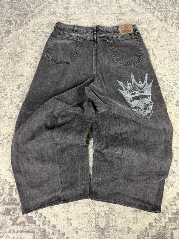 Pantalon baggy jean large Japanese balloon streetwear JNCO y2k vintage hip-hop taille XL n•166