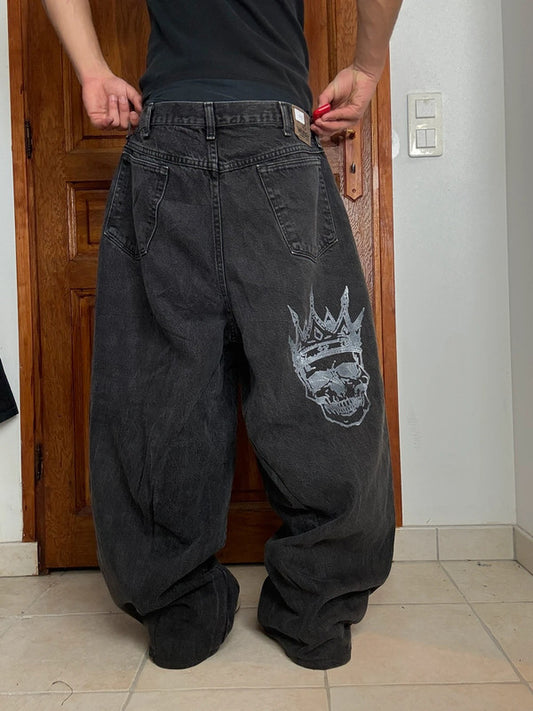 Pantalon baggy jean large Japanese balloon streetwear JNCO y2k vintage hip-hop taille XL n•166