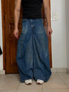 Pantalon baggy jean large Japanese balloon streetwear JNCO y2k vintage hip-hop taille S n•168