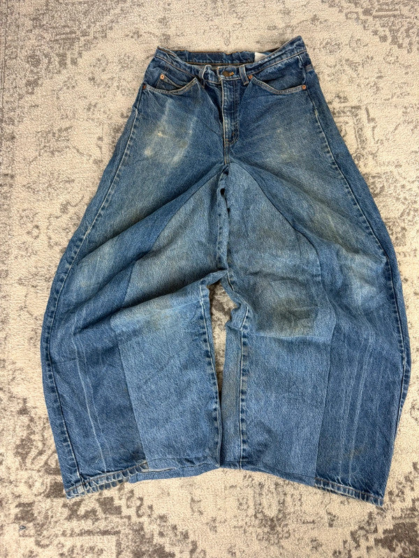 Pantalon baggy jean large Japanese balloon streetwear JNCO y2k vintage hip-hop taille S n•168