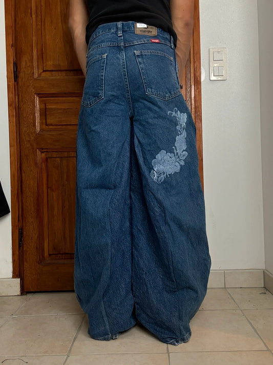 Pantalon baggy jean large Japanese balloon streetwear JNCO y2k vintage hip-hop taille XS n•171