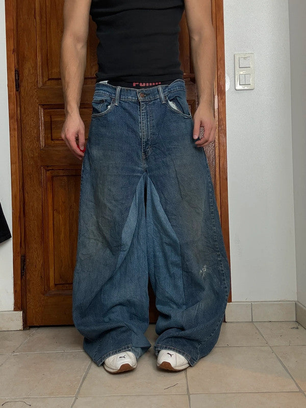 Pantalon baggy jean large Japanese balloon streetwear JNCO y2k vintage hip-hop taille 36US n•172