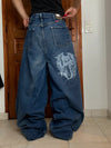 Pantalon baggy jean large Japanese balloon streetwear JNCO y2k vintage hip-hop taille 36US n•173